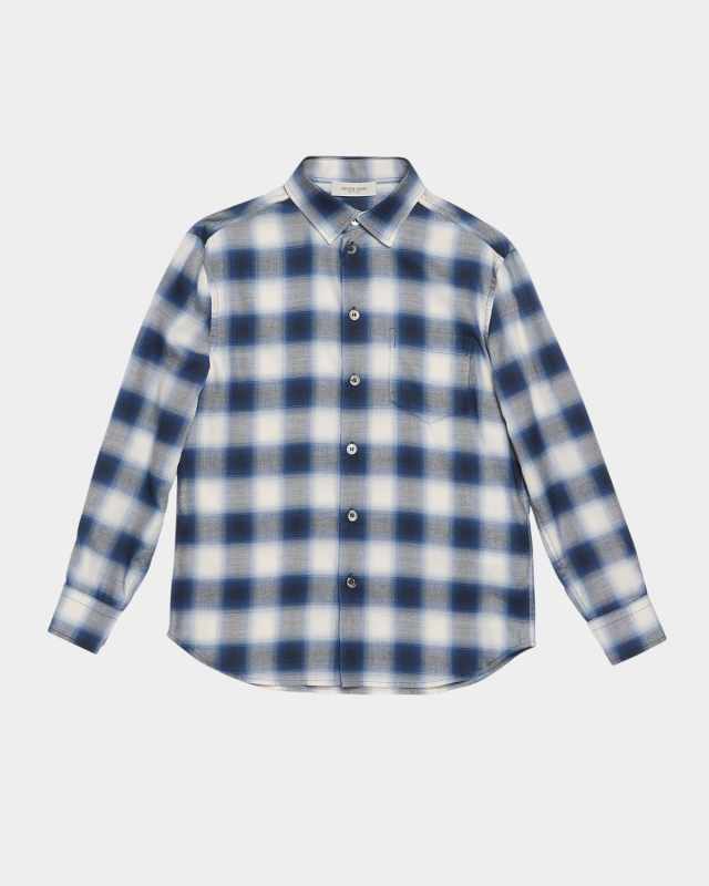 Boy's Golden Check-Print Shirt, Size 4-